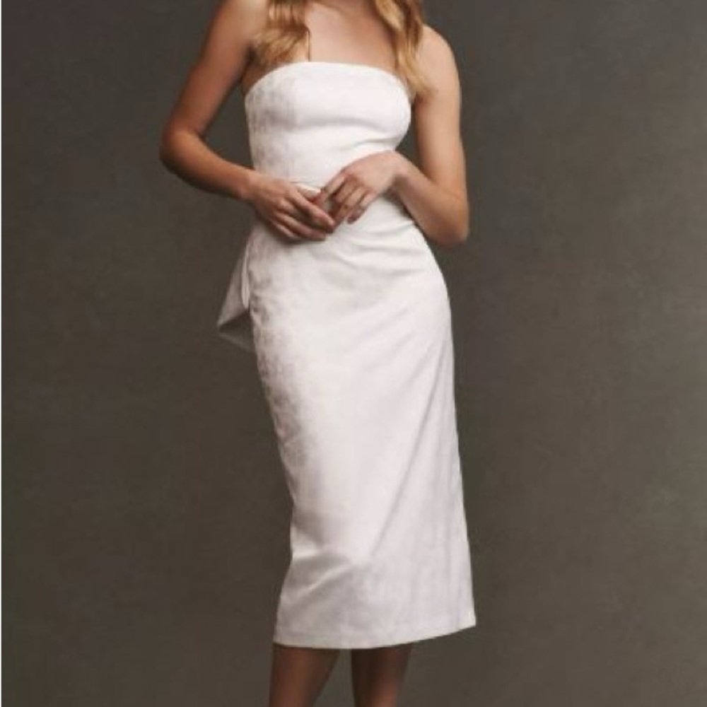 Sachin + Babi - Gemma - Jacquard Strapless Stretch White Dress
